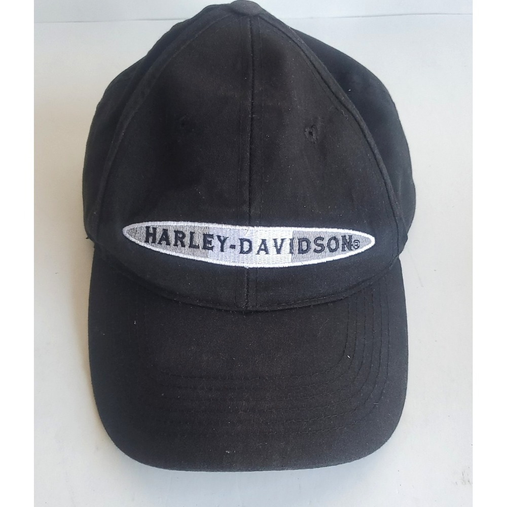 Vintage Harley Davidson Annco Snapback Hat Black Silver Logo Motorcycles